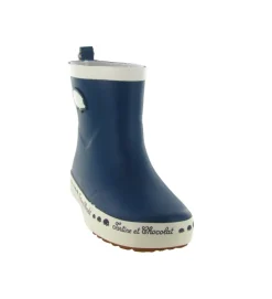 bottes de pluie - - junior garcon - Caoutchouc - Bleu - Pom d api