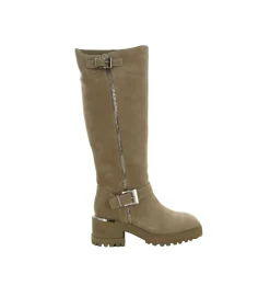 bottes - Motardes - femme - Cuir - Beige - Alma en pena