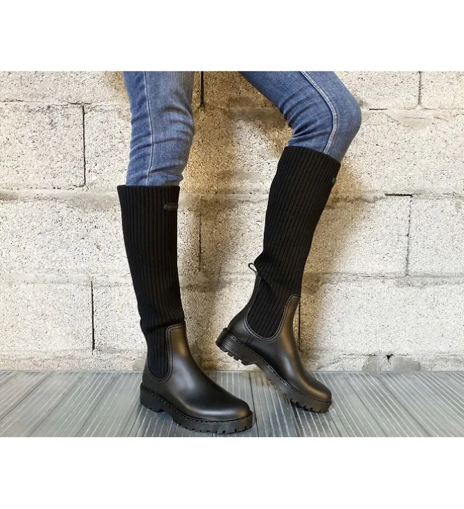 bottes - Pluie - femme - Synthétique - Noir - Unisa