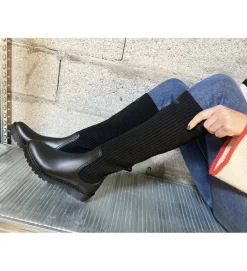 bottes - Pluie - femme - Synthétique - Noir - Unisa