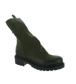 bottines et boots - Casual - femme - Cuir - Kaki - Metisse