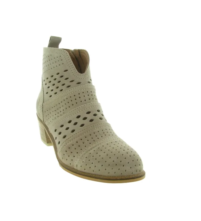 bottines et boots - Casual - femme - Cuir - Beige - Alpe