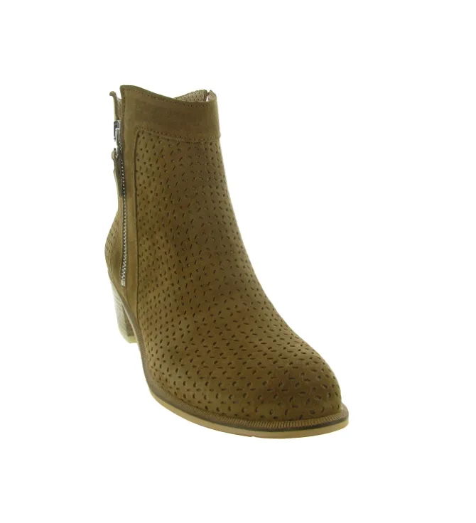bottines et boots - Casual - femme - Cuir - Beige - Alpe