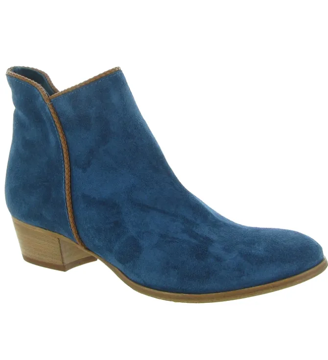 bottines et boots - Casual - femme - Cuir - Bleu - Julie dee
