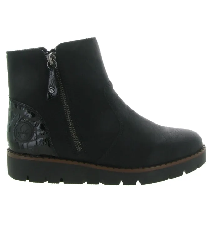 bottines et boots - Casual - femme - Synthétique - Noir - Rieker