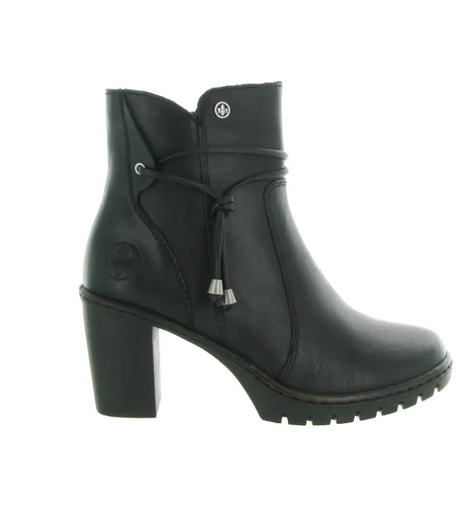 bottines et boots - Casual - femme - Cuir - Noir - Rieker