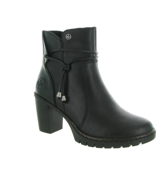 bottines et boots - Casual - femme - Cuir - Noir - Rieker