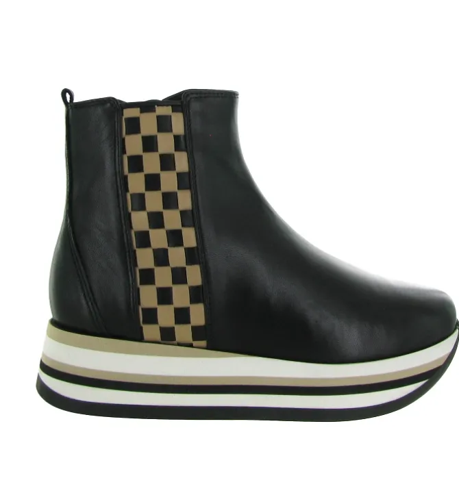 bottines et boots - Casual - femme - Cuir - Noir - Softwaves