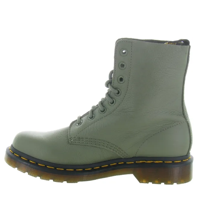 bottines et boots - Casual - femme - Cuir - Kaki - Doc martens