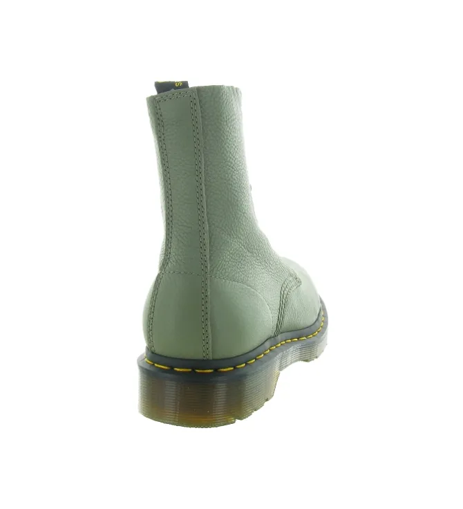 bottines et boots - Casual - femme - Cuir - Kaki - Doc martens