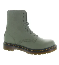 bottines et boots - Casual - femme - Cuir - Kaki - Doc martens