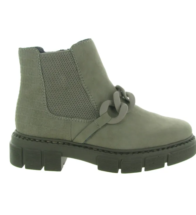 bottines et boots - Casual - femme - Synthétique - Kaki - Rieker