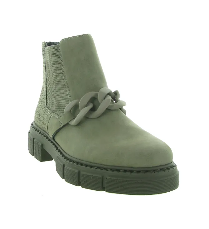 bottines et boots - Casual - femme - Synthétique - Kaki - Rieker