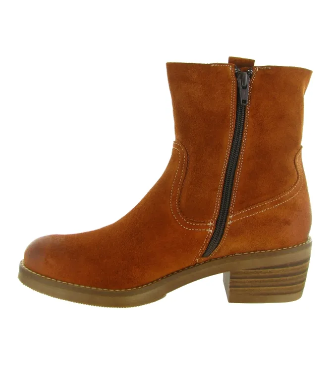 bottines et boots - Casual - femme - Nubuck - Orange - Minka design