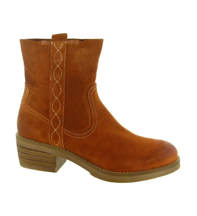 bottines et boots - Casual - femme - Nubuck - Orange - Minka design