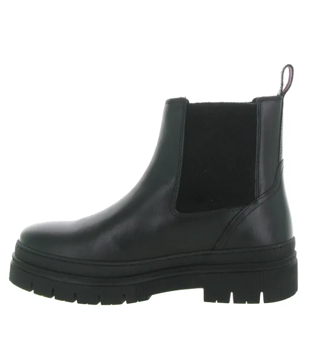 bottines et boots - Chelsea - femme - Cuir - Noir - Tommy hilfiger