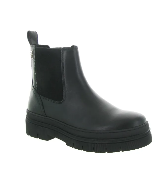 bottines et boots - Chelsea - femme - Cuir - Noir - Tommy hilfiger
