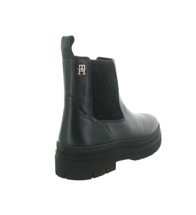 bottines et boots - Chelsea - femme - Cuir - Noir - Tommy hilfiger