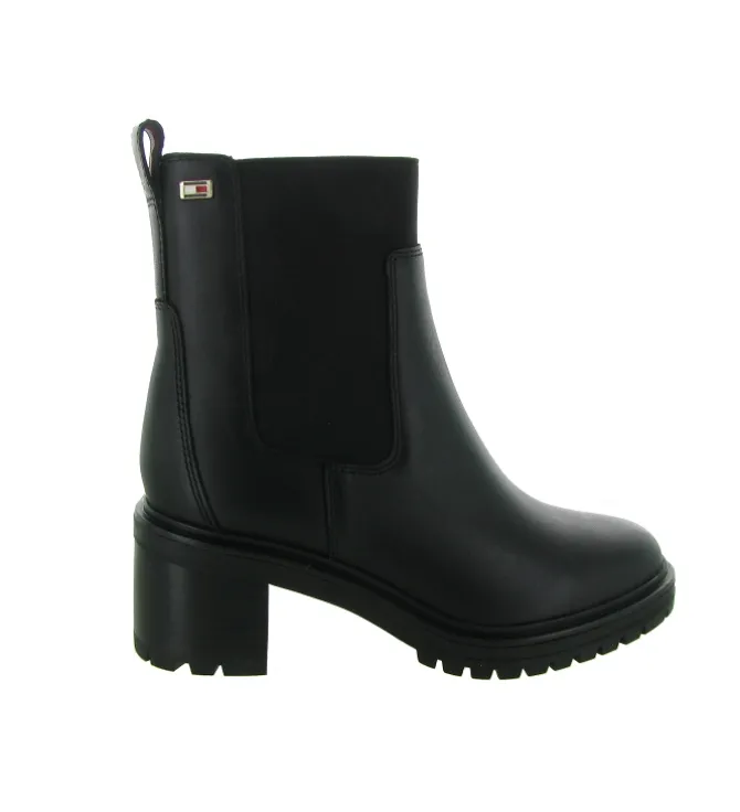 bottines et boots - Chelsea - femme - Cuir - Noir - Tommy hilfiger