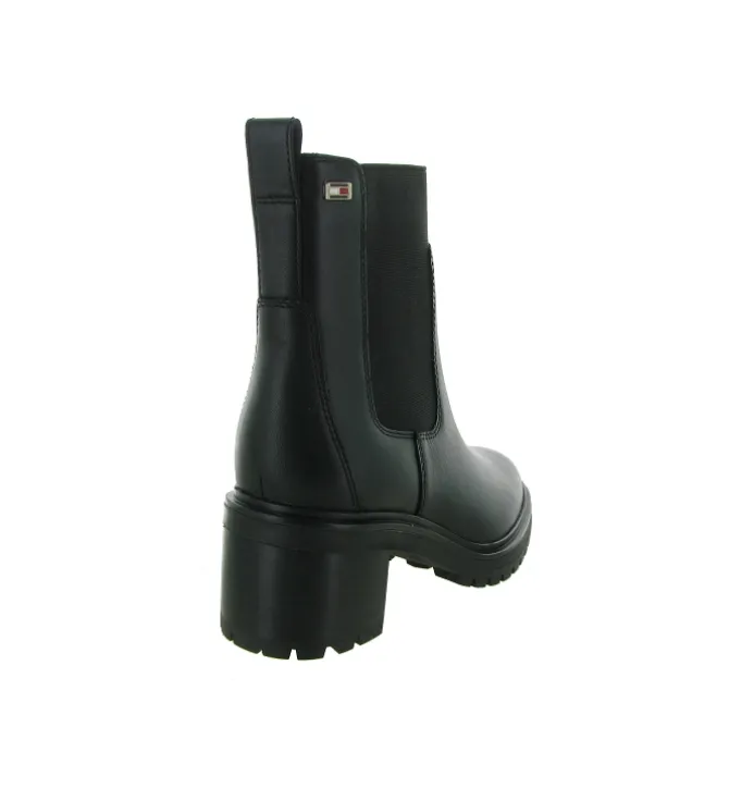 bottines et boots - Chelsea - femme - Cuir - Noir - Tommy hilfiger