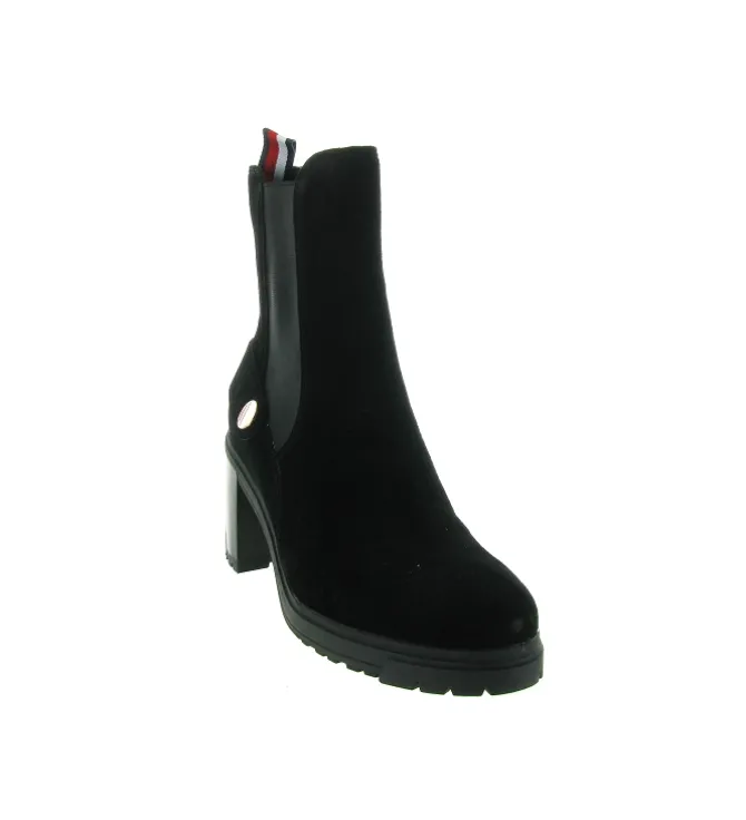 bottines et boots - Chelsea - femme - Cuir - Noir - Tommy hilfiger