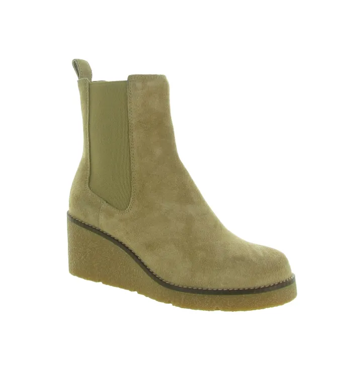 bottines et boots - Chelsea - femme - Cuir - Beige - Unisa