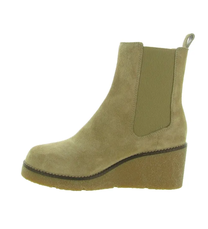 bottines et boots - Chelsea - femme - Cuir - Beige - Unisa