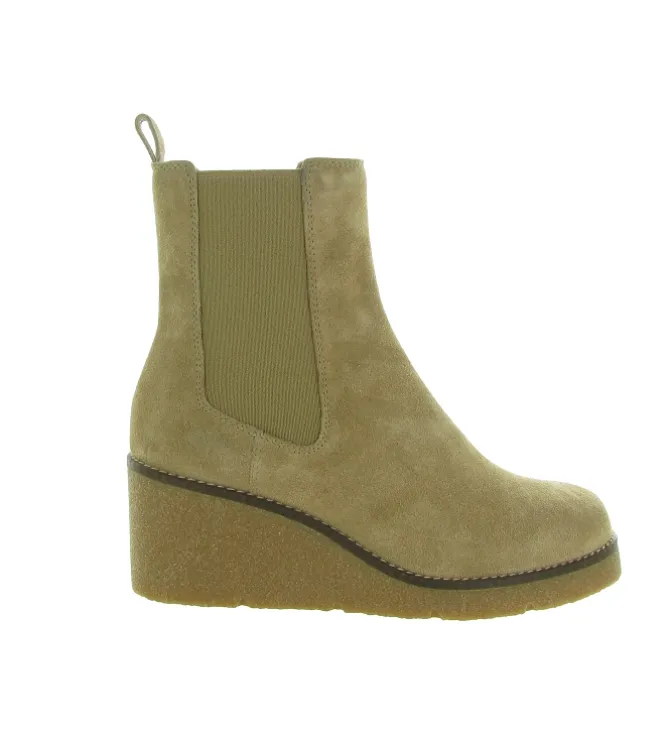 bottines et boots - Chelsea - femme - Cuir - Beige - Unisa