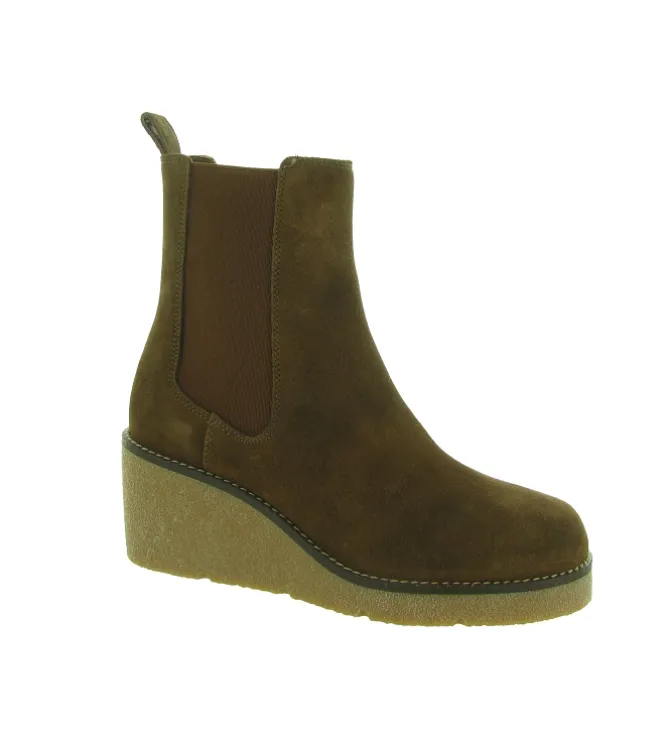 bottines et boots - Chelsea - femme - Cuir - Marron - Unisa