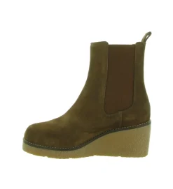 bottines et boots - Chelsea - femme - Cuir - Marron - Unisa