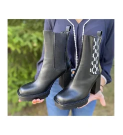 bottines et boots - Chelsea - femme - Cuir - Noir - Karl lagerfeld