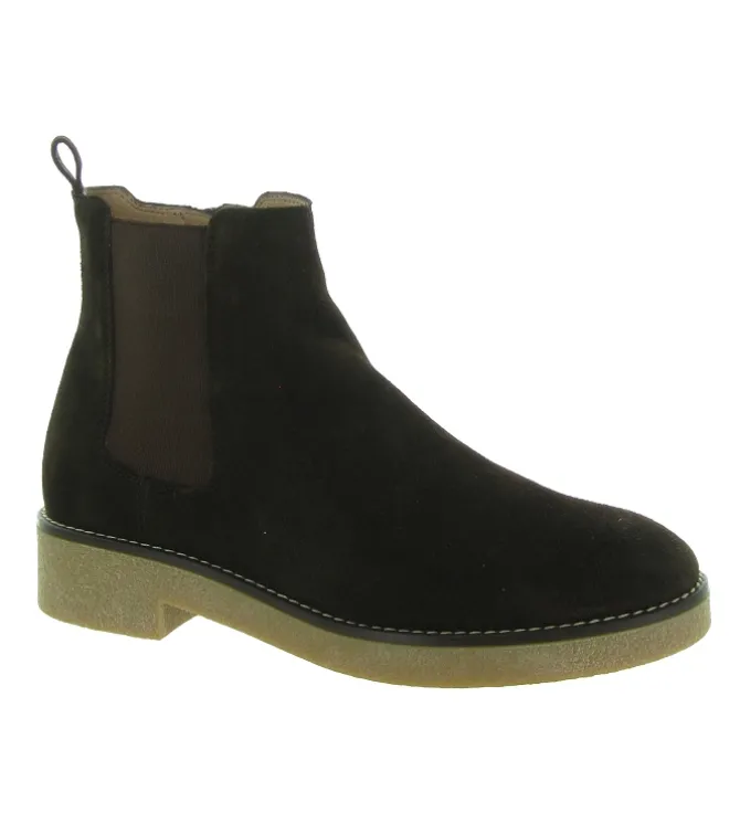 bottines et boots - Chelsea - femme - Cuir - Marron - Unisa