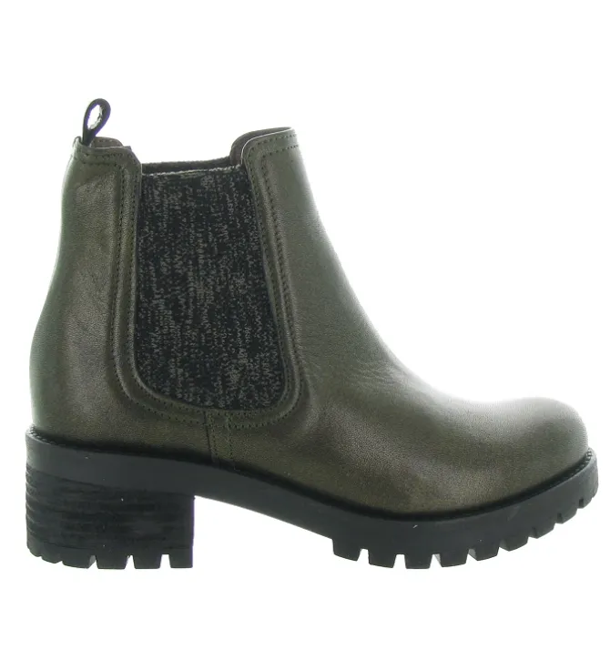 bottines et boots - Chelsea - femme - Cuir - Kaki - Minka design