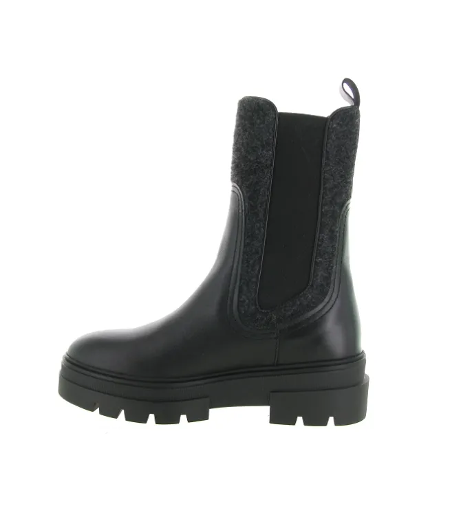 bottines et boots - Chelsea - femme - Cuir - Noir - Tommy hilfiger