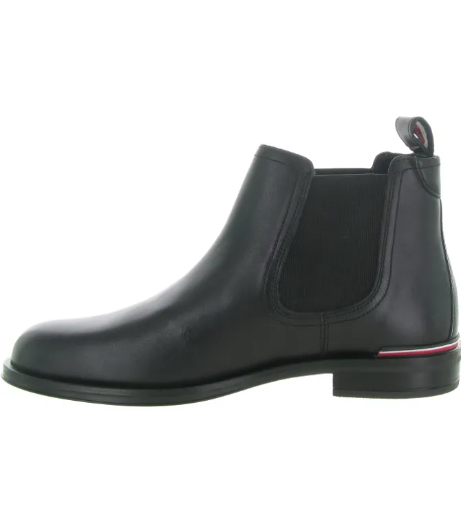 bottines et boots - Chelsea - homme - Cuir - Noir - Tommy hilfiger