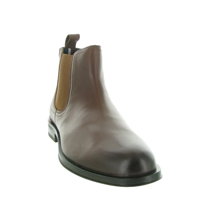 bottines et boots - Chelsea - homme - Cuir - Marron - Tommy hilfiger