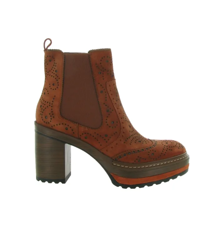 bottines et boots - Classique & Chic - femme - Nubuck - Bordeaux - Pons quintana