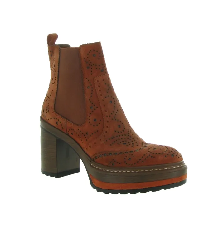 bottines et boots - Classique & Chic - femme - Nubuck - Bordeaux - Pons quintana