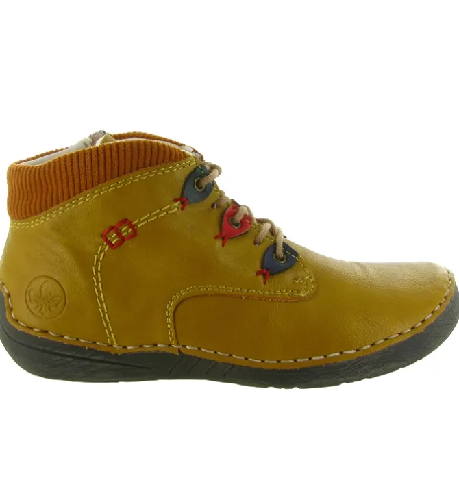 bottines et boots - Classique & Chic - femme - Synthétique - Jaune - Rieker
