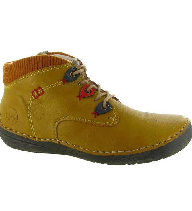 bottines et boots - Classique & Chic - femme - Synthétique - Jaune - Rieker
