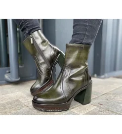 bottines et boots - Classique & Chic - femme - Nubuck - Vert - Pons quintana