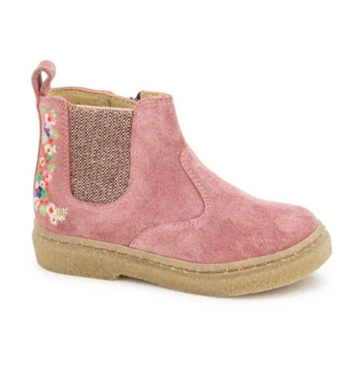 bottines et boots - - junior fille - Nubuck - Rose - Pom d api