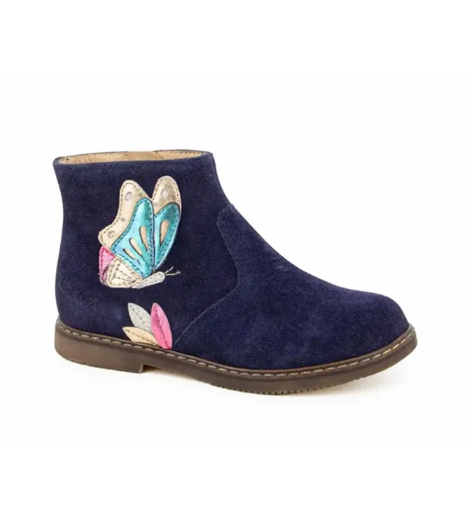 bottines et boots - - junior fille - Cuir - Bleu Marine - Pom d api