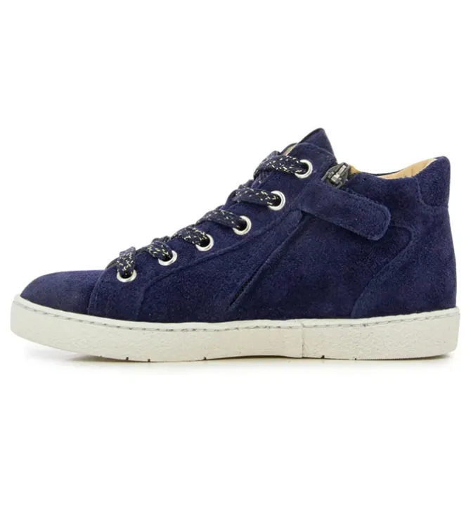 bottines et boots - - junior fille - Cuir - Bleu Marine - Pom d api