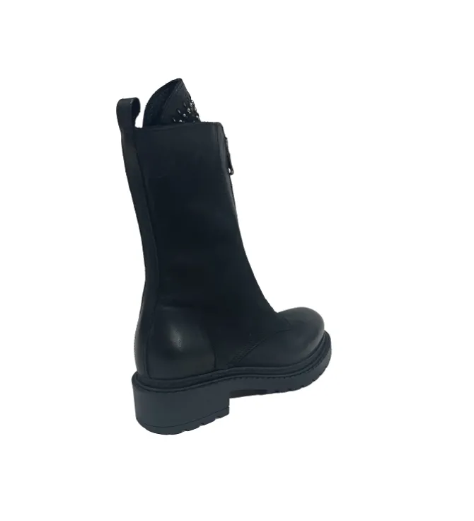 bottines et boots - Motardes - femme - Cuir - Noir - Metisse