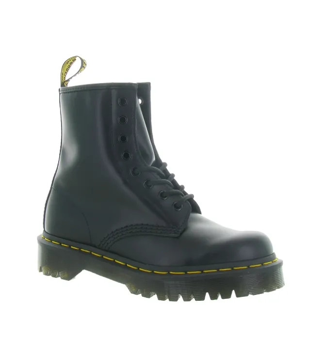 bottines et boots - Motardes - femme - Cuir - Noir - Doc martens