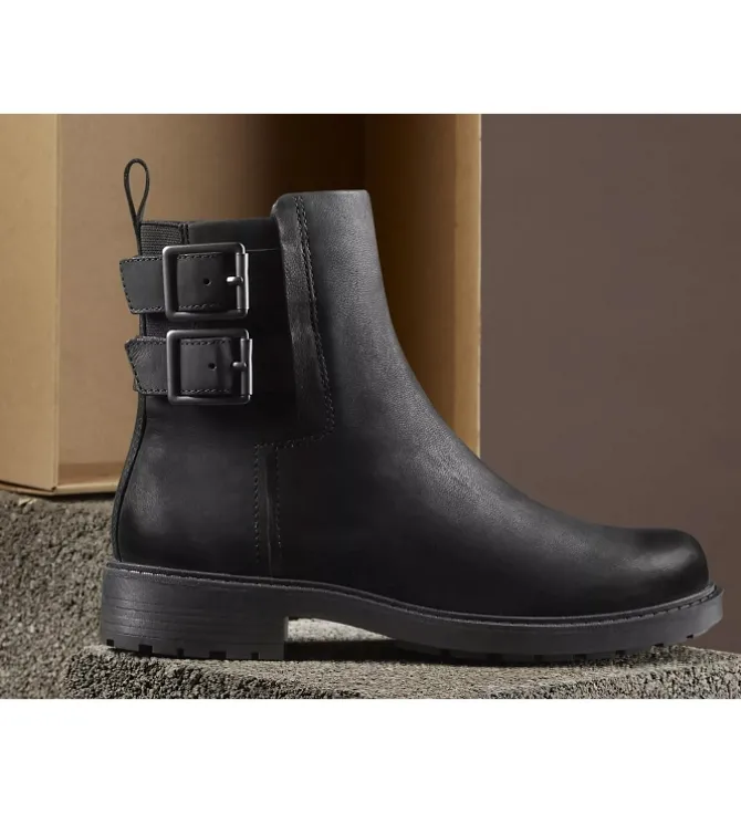 bottines et boots - Motardes - femme - Cuir - Noir - Clarks