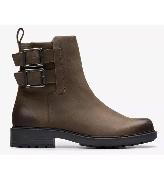 bottines et boots - Motardes - femme - Cuir - Marron - Clarks