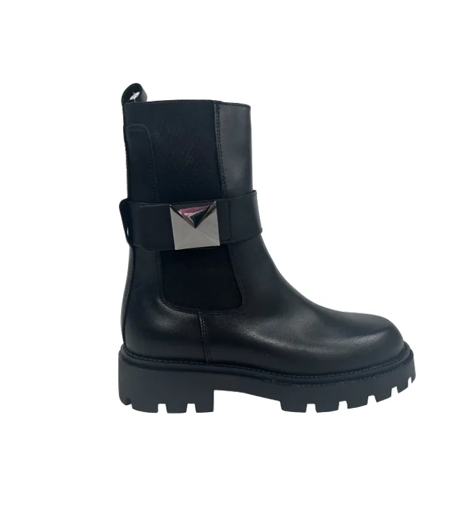 bottines et boots - Motardes - femme - Cuir - Noir - Alpe