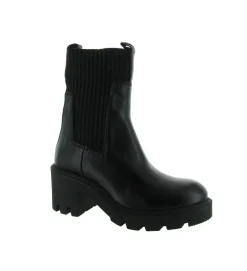 bottines et boots - Motardes - femme - Cuir - Noir - Inuovo
